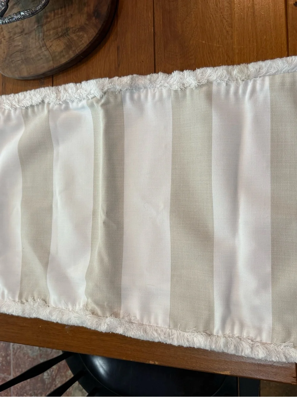 NWT Serena & Lily Harbor Stripe Pillow 14X30 in Sand